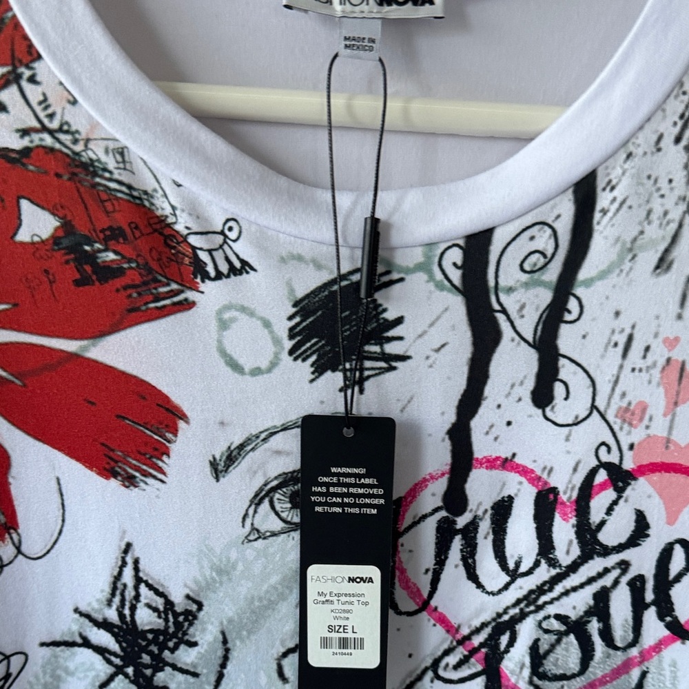 Fashion Nova My Expression Graffiti Tunic Top - Picture 11 of 14